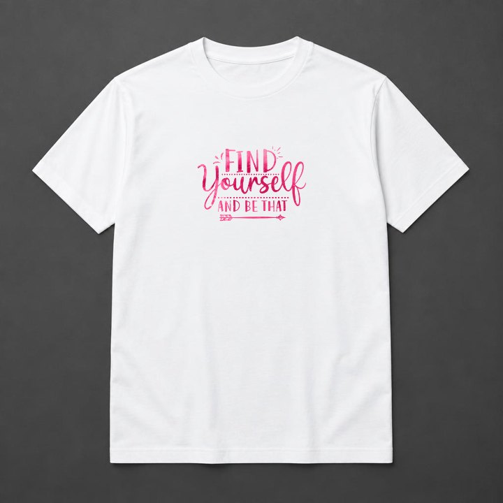 Prévia de Camiseta Find Yourself em camiseta branca