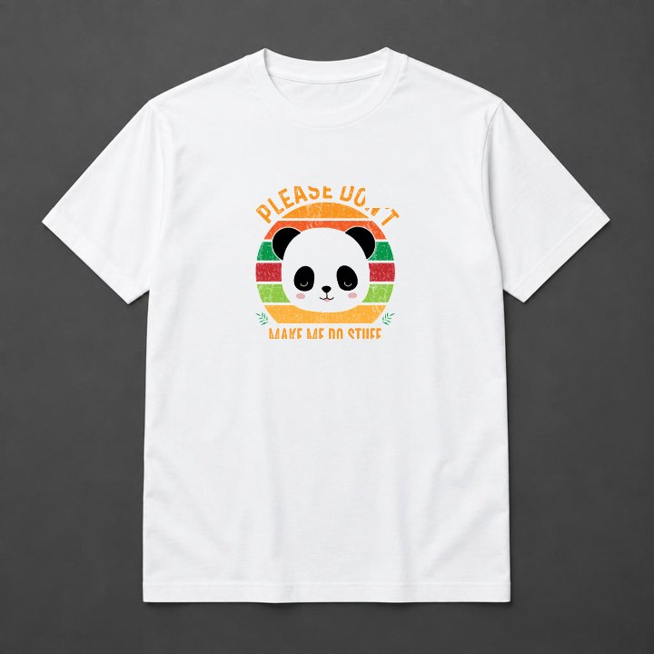 Prévia de Camiseta Panda · Please Don’t em camiseta branca